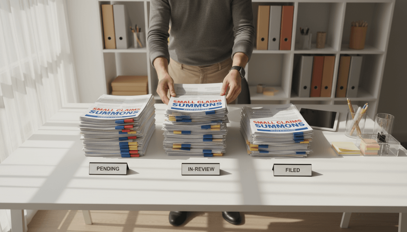 Small claims summons processing